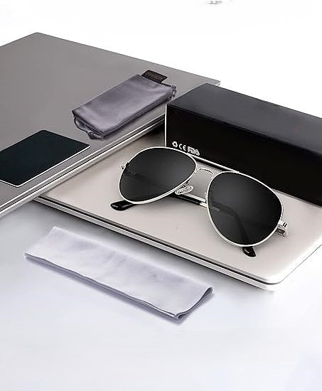 Polarized Aviator Sunglasses for Men and Women, Premium Metal Frame